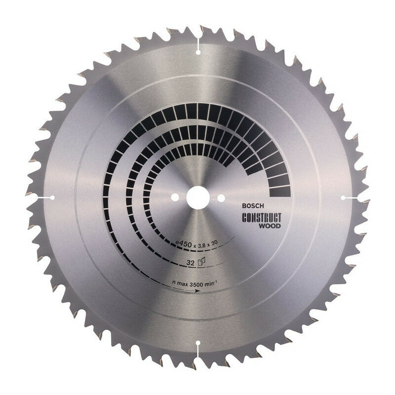 

Hoja de sierra circular OD 450 mm Z.32 herramienta taladro 30 mm ancho de corte 3,8 mm carburo BOSCH