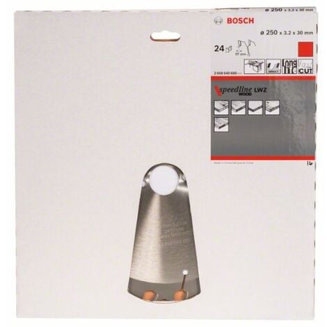 Bosch Accessories Standard for Wood Speed 2608640680 Lame de scie circulaire au carbure 250 x 30 x 3.2 mm Nombre de den