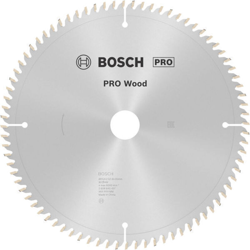 Bosch PRO Wood Circular Saw Blade 254 x 2.5 x 30 mm T80 2608640437