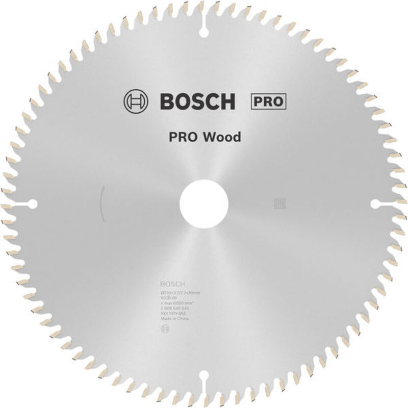 Bosch PRO Wood Circular Saw Blade 250 x 3.2 x 30 mm T80 2608640645