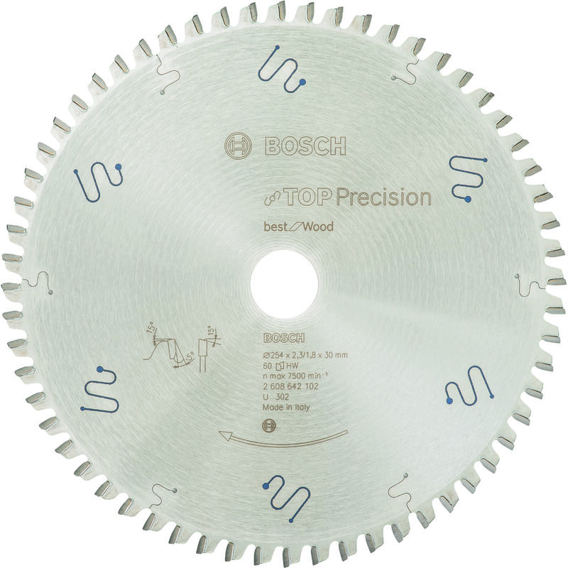 

BOSCH 2608642102 Sierra circular Top Precision Best Wood 254x30x2,3, 60