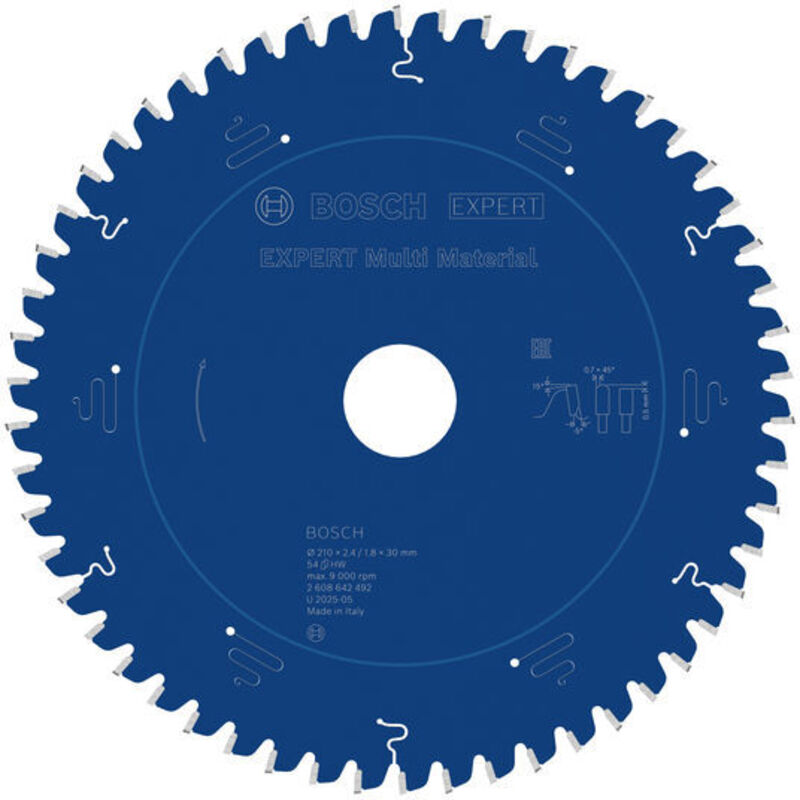 Bosch Expert Multi Material Circular Saw Blade 210 X2.4/1.8 X30mm T54 2608642492