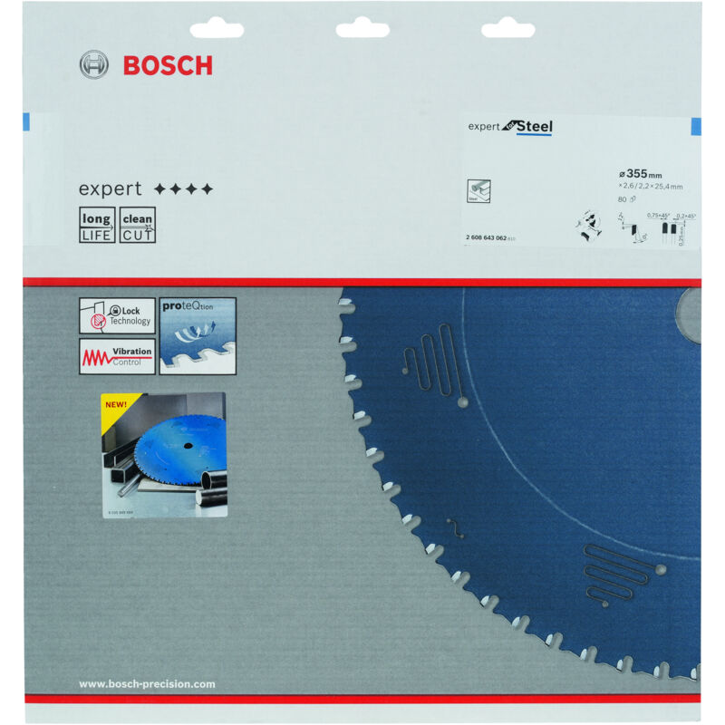

BOSCH 2608643062 Hoja De Sierra circular EX SL B 355x25,4-80
