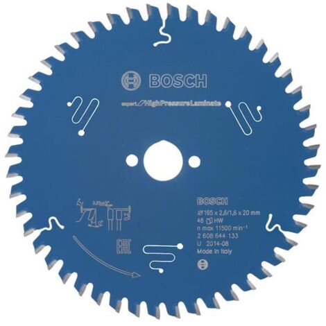 Bosch 2608644133 Expert for High-Pressure Laminate Circular Saw Blade 165 x 20mm x 48T BPA608644133