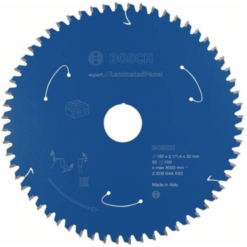 

BOSCH 2608644550 Disco de Sierra Expert LaminatedPanel 190x30x2.1/1.4x60D:CL