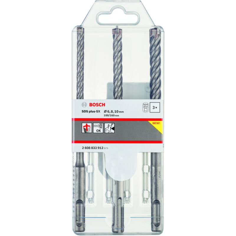 Forets sds plus-5X : Ensemble de 3 pièces : 8/6/10 Bosch 2608833912