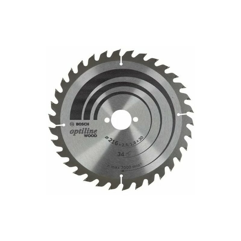 Bosch 2608838409 Optiline Thin Kerf Circular Saw Blade 216mm x 30mm x 34 Tooth