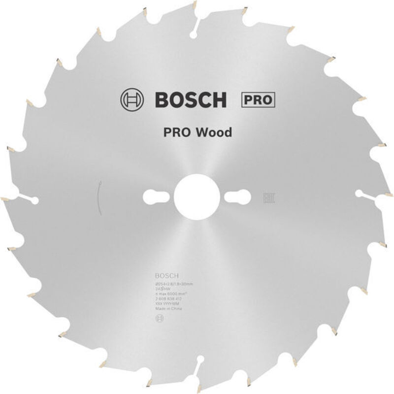 Bosch PRO Wood Circular Saw Blade 254 x 2.8 x 30 mm T24 2608838412