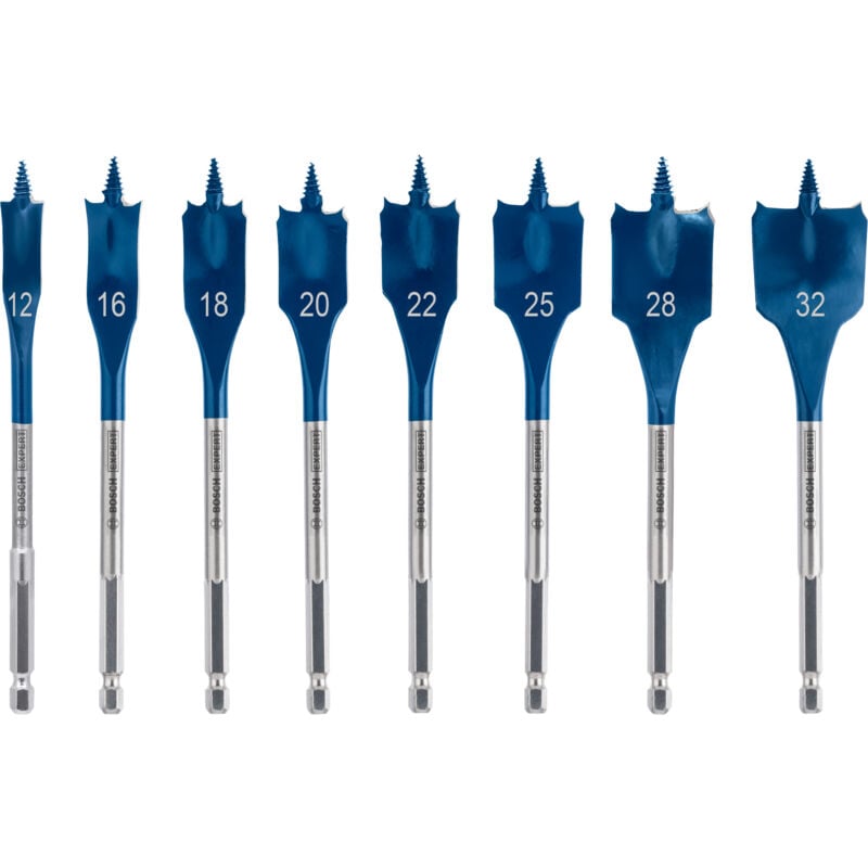 

BOSCH 2608900335 Set de brocas fresadoras planas Expert SelfCut Speed de 12/16/18/20/22/25/28/32 mm, 8uds.