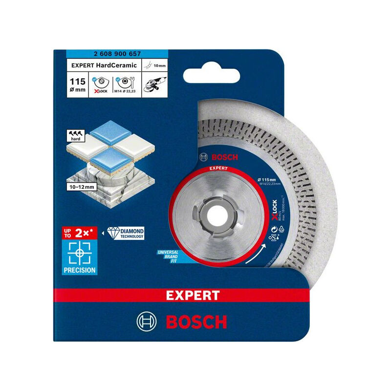 Bosch - Expert HardCeramic x-lock Disque à tronçonner diamanté 115 x 2223 x 14 x 10 mm 2608900657