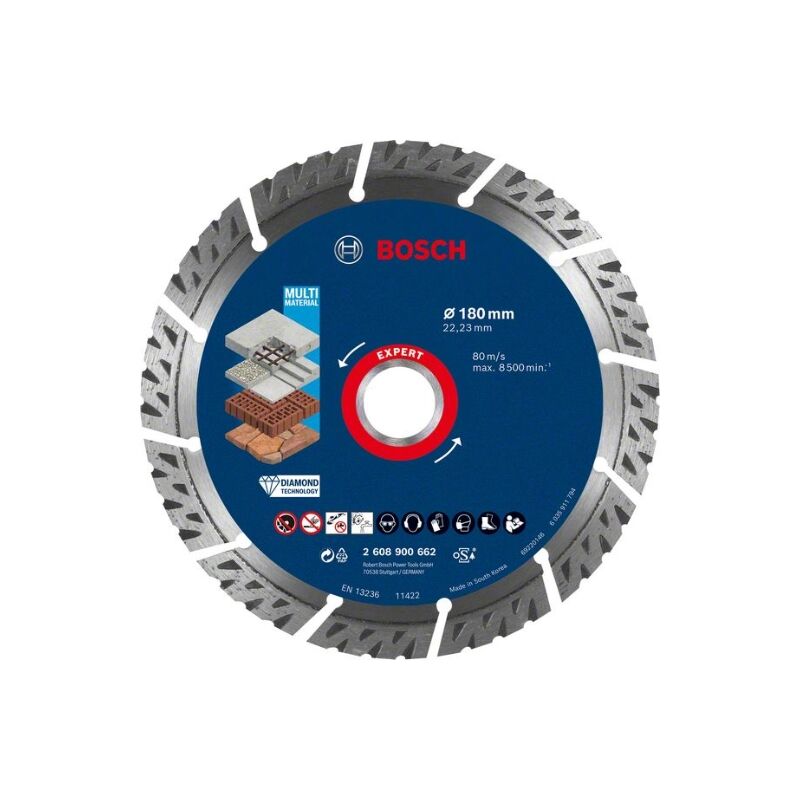 Bosch Disque à tronçonner diamanté EXPERT MultiMaterial 180 x 22 23 x 2 4 x 12 mm 2608900662 - vue 2