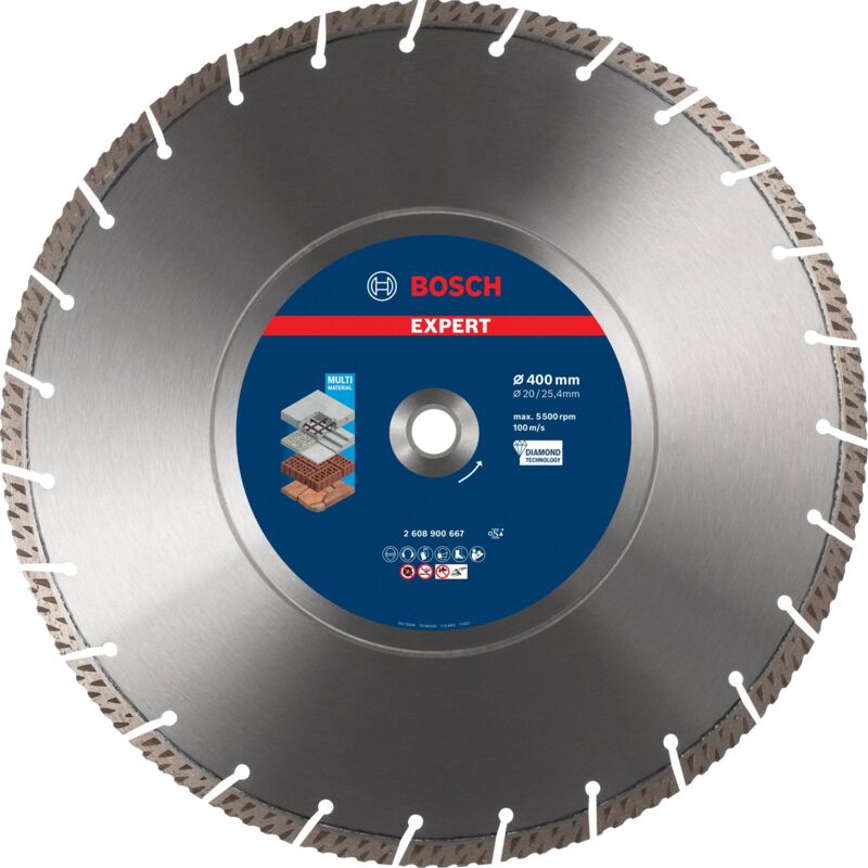 Bosch - expert MultiMaterial Disques à tronçonner diamantés, 400 x 20/25,40 x 3,3 x 12 mm