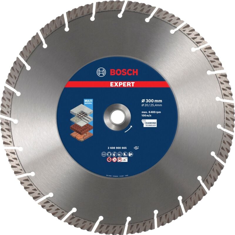 Bosch - expert MultiMaterial Disques à tronçonner diamantés, 300 x 20/25,40 x 3 x 15 mm
