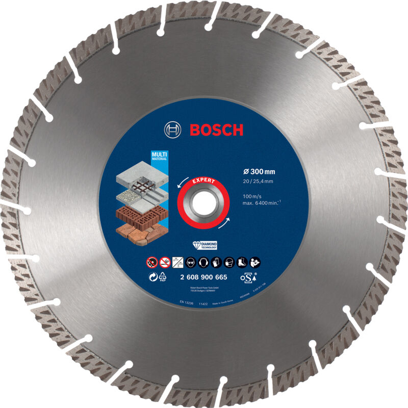 

2608900665 Disco de diamante Expert MultiMaterial de 300 x 20/25,40 x 3 x 15 mm - Bosch