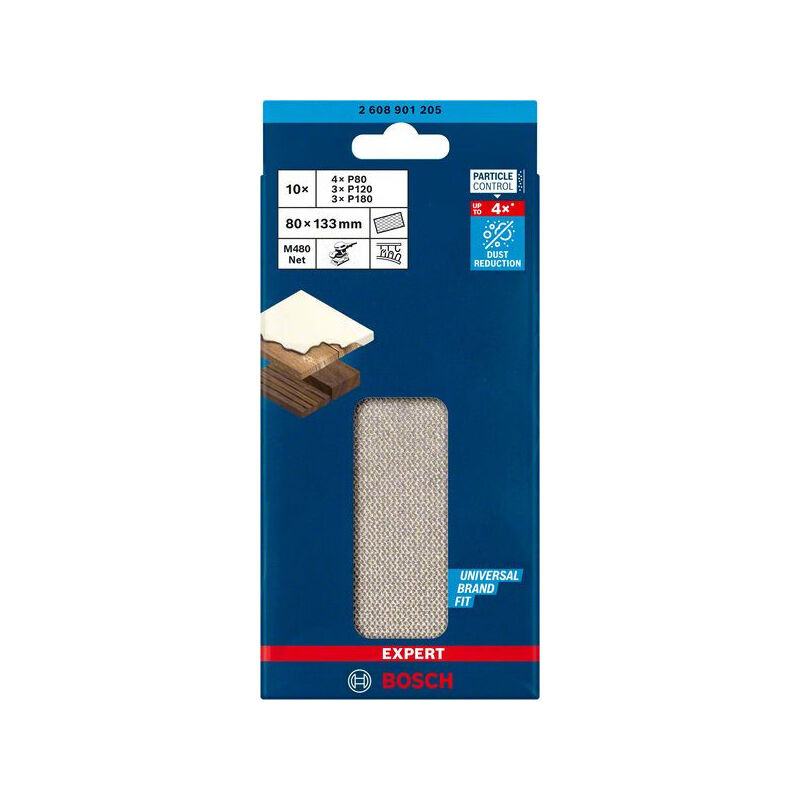

2608901205 Set de mallas de lija Expert M480 de 80 x 133 mm, 10uds. - Bosch