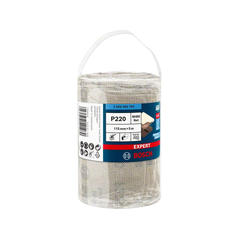 

2608900790 Rollo de malla de lija Expert M480 de 115 mm, 5 m, G 220 - Bosch