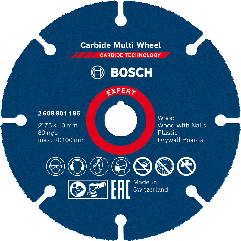 

BOSCH 2608901196 Disco de corte Expert Carbide Multi Wheel de 76 mm, 10 mm