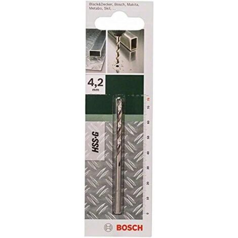 Bosch 2609255042, HSS-G de Bohrer 4,2 mm x 75 mm, zum Bohren, ideal für Metall, Edelstahl und Kunststoff, hohe Präzision und Langlebigkeit, Farbe Grau