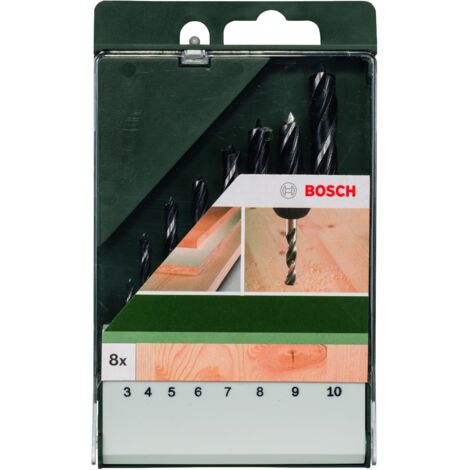 BOSCH 2609255215 Mèches à bois hélicoïdales, jeu de 8 pièces