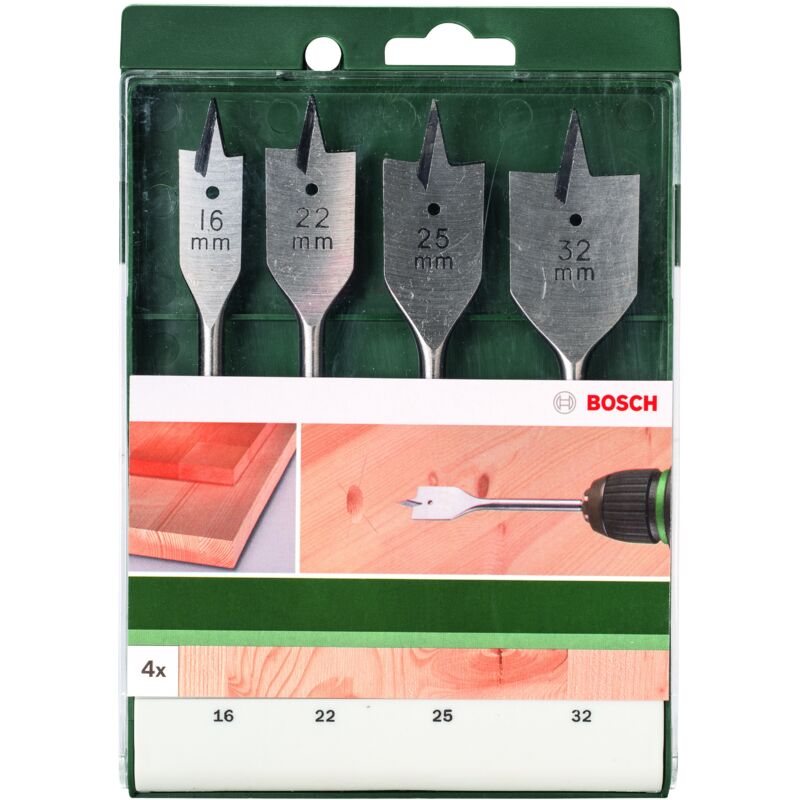 Bosch - Forets à bois plats : Lot de 4 pièces : Bricolage 2609255275