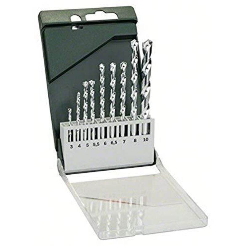 Home And Garden 2609255463 Set 9 Punte Pietra, 3, 4, 5, 5.5, 6, 6.5, 7, 8, 10 Mm, 9 Pezzi - Bosch