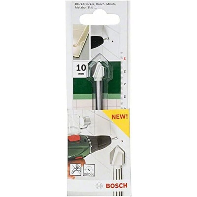 Bosch - punta per piastrelle 10MM lunghezza totale 90MM con alberino cilindrico