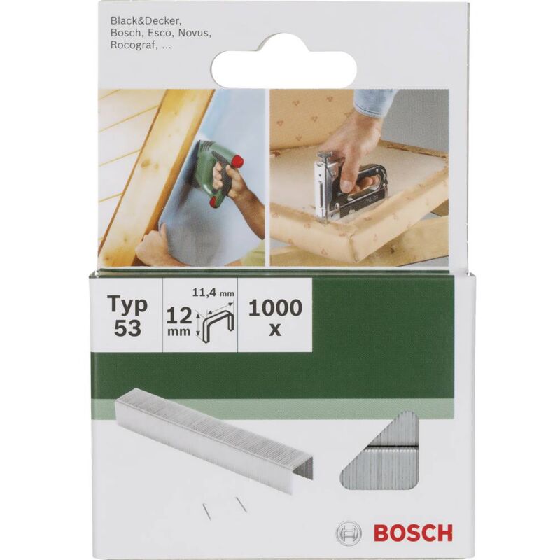 Image of Bosch - Accessories 2609255823 Graffette punto sottile tipo 53 1000 pz. Dimensioni (l x l) 14 mm x 11.4 mm
