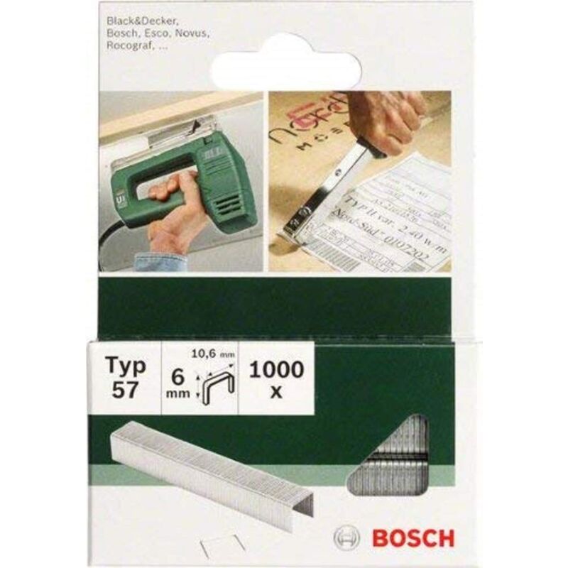 2609255847 - Punti piatti 10 mm, modello 57, confezione da 1000 pezzi - Bosch