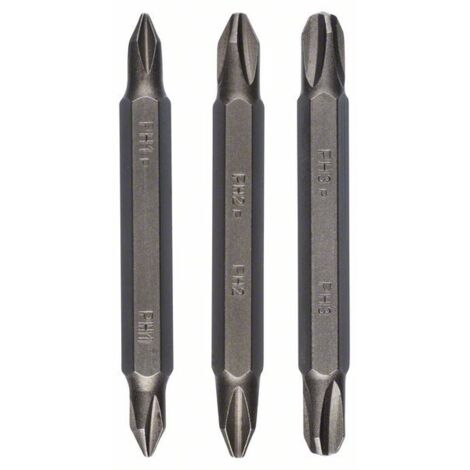 BOSCH 2609255961 Set de 3 embouts de tournevis doubles (PH, PH)