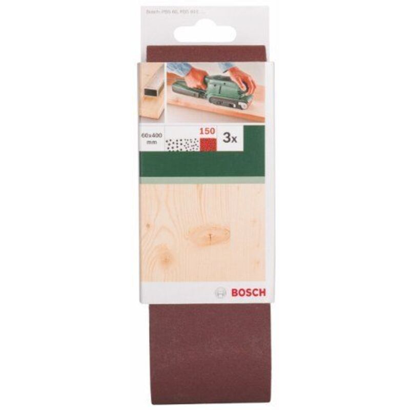 Bande abrasive 60x400 mm G150 RW non perforé fixation étrier 3 pièces - vue 1