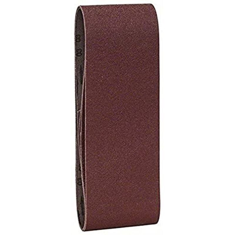 2609256201 - Strisce abrasive per levigatrice a nastro, qualità rossa 65x410, grana 100, confezione da 3 - Bosch