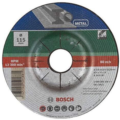 Bosch 2609256336 Disco per sgrossatura, per metallo, 115 mm ø x 6 mm