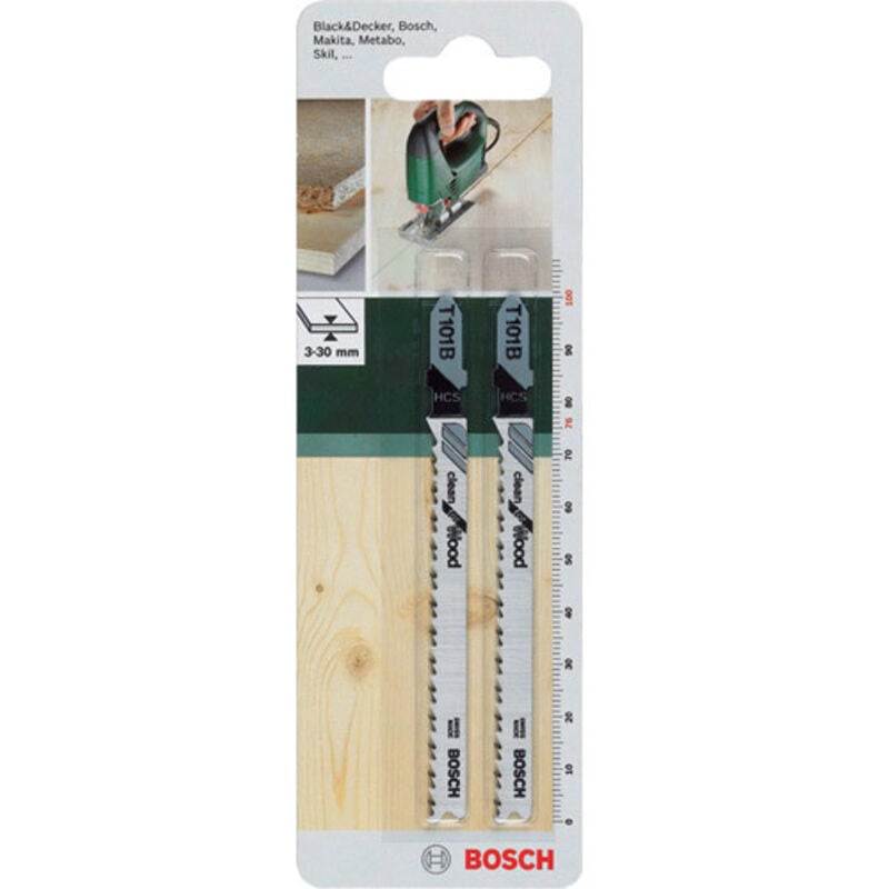Image of 2er-Set BOSCH T101b feine und saubere Schnittklingen für Verkleidungen, Holz und PVC BOSCH