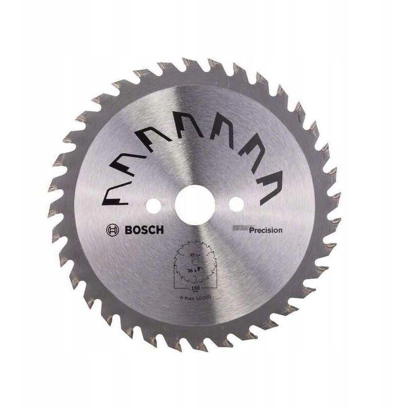 Bosch - 1x Lama per Sega Circolare Precison (per Legno, ø 150 x 2.5/1.5 x 20/16 mm, 36 Denti, atb, con 1x Anello di Riduzione 16 mm, Accessori Seghe