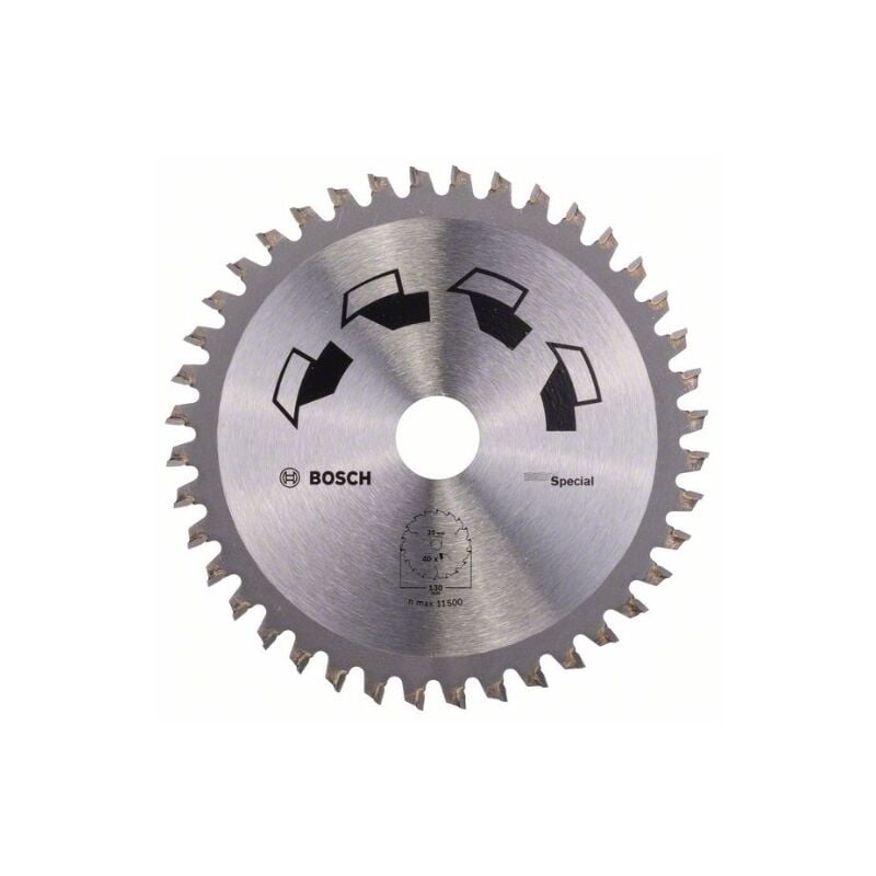 Bosch - Professional 1x Lame de scie circulaire de Special (pour bois, plastique, aggloméré, ø 130 x 20 mm, ø 130 x 20 mm, 40 dents, Accessoires