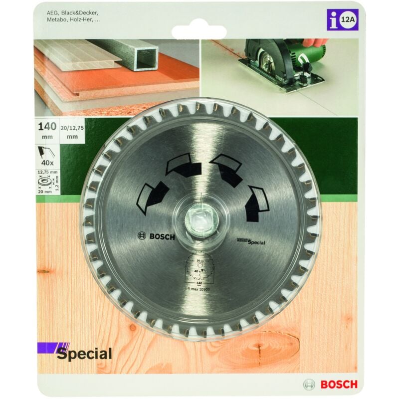 Bosch - special Lame de scie circulaire d 140 mm Diamètre 20 mm z 40 2609256885