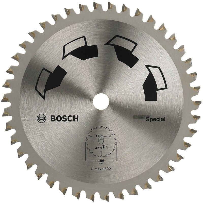 Bosch - 1x Lama per Sega Circolare Special (per Legno, Metalli non Ferrosi, Plastica, ø 156 x 2.2/1.6 x 12.75 mm, 42 Denti, ft, Accessori Seghe