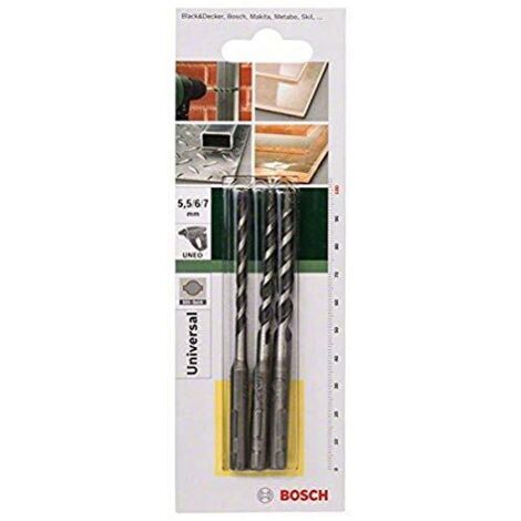 Bosch 2609256919 - Set punte multiuso, SDS-Quick, Ø 5,5/6/7 mm
