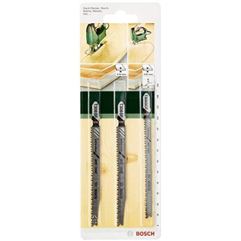 Bosch 2609256A13 - Assortimento di lame per seghetto alternativo, confezione da 3 pezzi