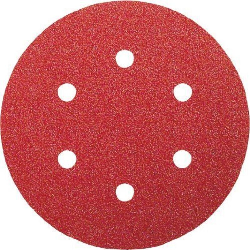 Bosch Feuille abrasive Ø 150 mm G180, paint, 6 trous, velcro, - 5 pièces