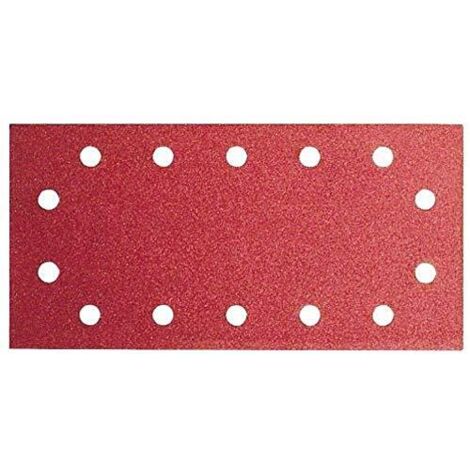 Bosch 2609256B19 - Fogli abrasivi per smerigliatrici a vibrazione, 115 x 230, sistema di fissaggio automatico, 14 fori, grana 40, lotto di 10 fogli