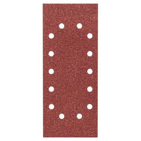 Bosch 2609256B27 Feuilles abrasives pour Ponceuses vibrantes 115 x 280 Nombre de trous 14 Grain 60 Lot de 10 feuilles