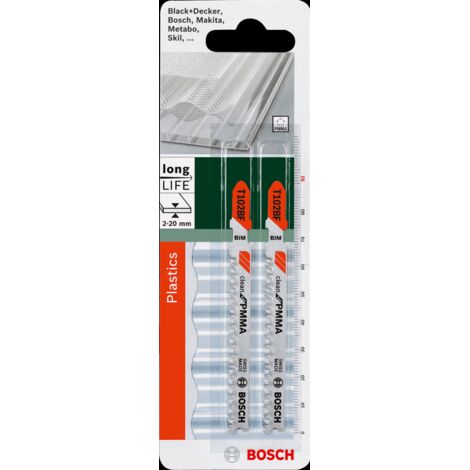 Bosch 2609256C59 - Set di 2 lame per seghetto alternativo T102BF