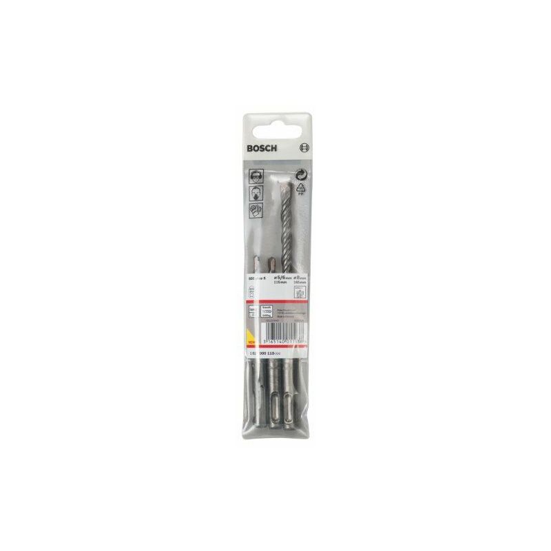 

Bosch 1 617 000 118 - Juego de 3 brocas para martillos perforadores SDS-plus-5 - Ø 5,6,8 x 115mm (pack de 3)