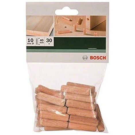 BOSCH - 30 TASSELLI IN LEGNO ZIGRINATI 10x40MM