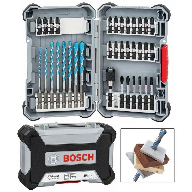 Bosch PRO 35 PC Impact Control Multi Purpose Construction Drill Screwdriver Set