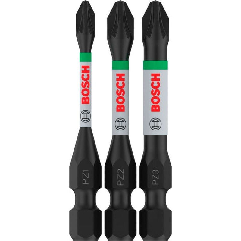 Bosch - 3X embout pro pozidriv impact (125 x 50 mm, professional accessoire visseuse, visseuse) 2608521U57