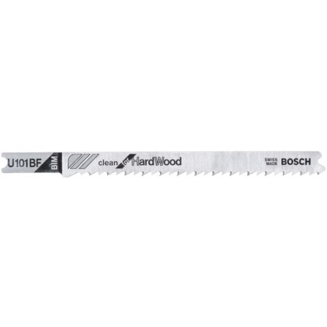 Bosch 3x Lame de scie sauteuse U 101 BF Clean for Hard Wood - 2608636236