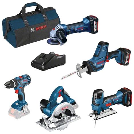 Bosch 5 Tool Kit+3xGBA 4,0Ah+GAL 18V-40 Combo Kit 0615990L59
