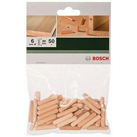 BOSCH - 50 TASSELLI IN LEGNO ZIGRINATI 6x30